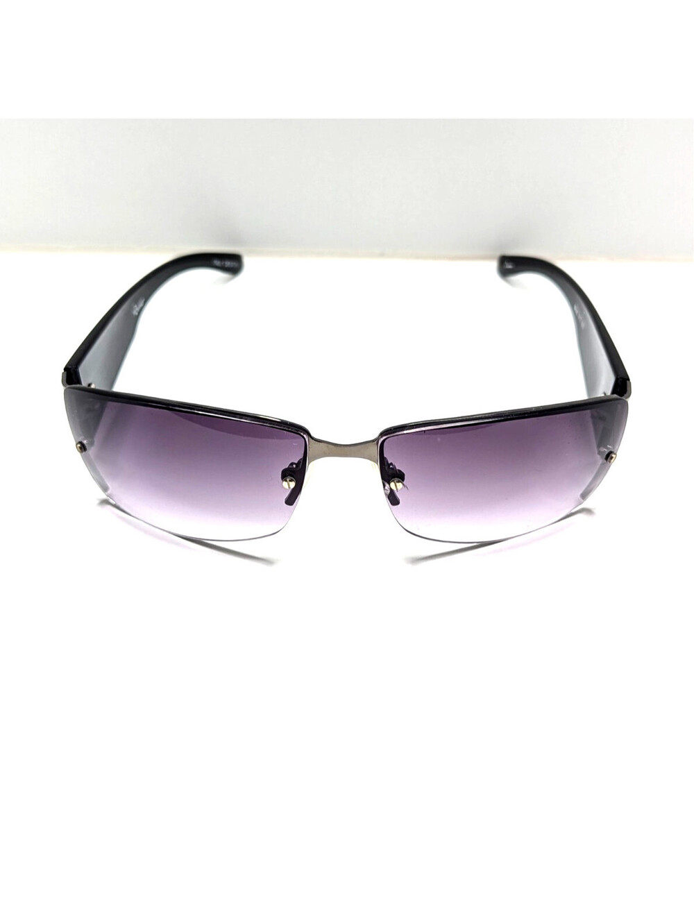 Rouvier 017/03 Purple Gradient UV Black Rectangular Half Rim Women’s Sunglasses